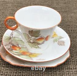 1933 Shelley Fine Porcelain Trio Cup, Saucer & Plate Gooseberry 12299 Art Deco