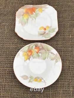 1933 Shelley Fine Porcelain Trio Cup, Saucer & Plate Gooseberry 12299 Art Deco