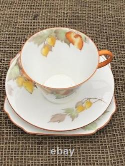 1933 Shelley Fine Porcelain Trio Cup, Saucer & Plate Gooseberry 12299 Art Deco