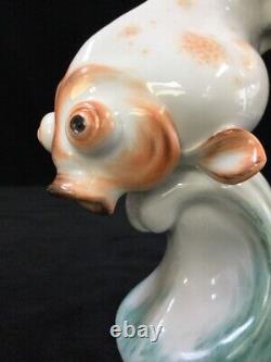 1939 Antique ART DECO Meissen Original Porcelain Figurine'Gold fish' Rare