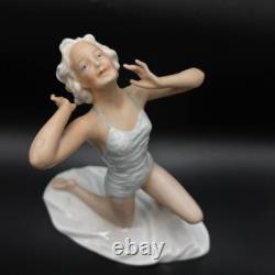 1950 Unterweissbach Art Deco Vintage Porcelain Figure Statue Bikini Girl Germany