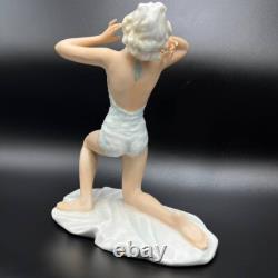 1950 Unterweissbach Art Deco Vintage Porcelain Figure Statue Bikini Girl Germany