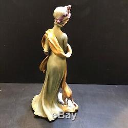 1959 Giuseppe Cappe Capodimonte Italy Deco Lady & Whippet Dog Porcelain Figurine