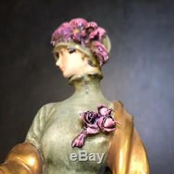 1959 Giuseppe Cappe Capodimonte Italy Deco Lady & Whippet Dog Porcelain Figurine