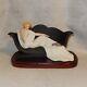 1984 Louis Icart Figurine Le Sofa Art Deco Porcelain Wood Base Limited Edition