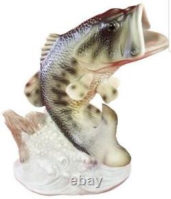 1988 Homco Masterpiece Porcelain Bass Fish Statue Figure Size 7 Tall