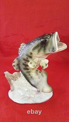 1988 Homco Masterpiece Porcelain Bass Fish Statue Figure Size 7 Tall