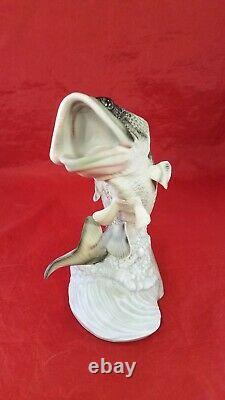 1988 Homco Masterpiece Porcelain Bass Fish Statue Figure Size 7 Tall