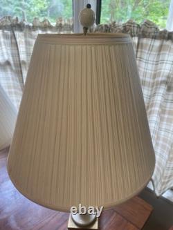 2 ART DECO LENOX Porcelain Green Urn Double Swan Handles Table Lamp 24 MCM
