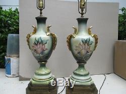 2 Antique Table Lamps Perfect Porcelain Floral Table Lamps Collectible Lamps