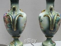 2 Antique Table Lamps Perfect Porcelain Floral Table Lamps Collectible Lamps