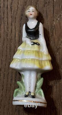 2 Art Deco Porcelain Bisque 1920s Flappers Marked Germany 14975 2-3/4