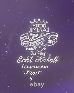 (2)German Echt Kobalt JlmenauGraf Von HennebergPorcelain Charger Plates C. 1920