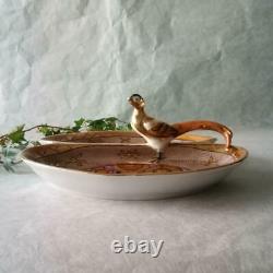 #200 Masterpiece Art Deco Gold Bowl Tropical Bird Figurine Old