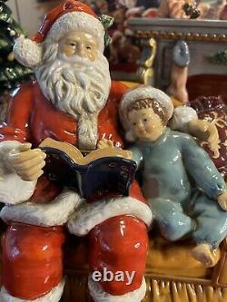 2002 CHRISTMAS SANTA SCENE Porcelain Figures Grandeur Noel Holiday Mantle Gift