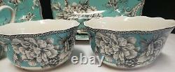 222 Fifth ADELAIDE TURQUOISE Set of 8 Pieces Service for TWO EUC