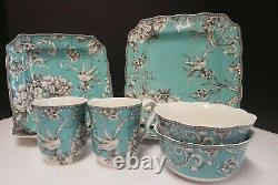 222 Fifth ADELAIDE TURQUOISE Set of 8 Pieces Service for TWO EUC