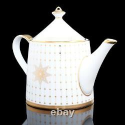 26 fl oz White Imperial Porcelain Brewing Teapot Lomonosov Russian AZURE GOLD