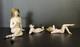 3 Antique German Bisque Porcelain Bathing Beauties Art Deco 1920's Set Of 3