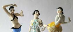 3 Porzellan Figuren Heubach Tänzerin Art Deco Thüringen Figurine Porcelaine