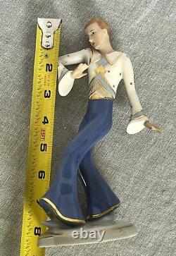 30s Art Deco Vintage Dux Czech Porcelain Elegant Dancing Man Figurine 8 tall