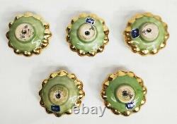 5 Mackenzie Childs Harlequin Handpainted Pottery Drawer Pulls / Knobs