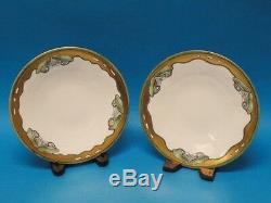 6x ART DECO JEAN POUYAT J. P. LIMOGES PLATES HAND PAINTED with GILT WORK RARE