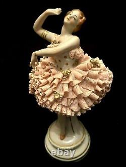 81/2 Dresden, Lace, Volksted, dance, victorian, antique Sitzendorf, art-deco, ballerina