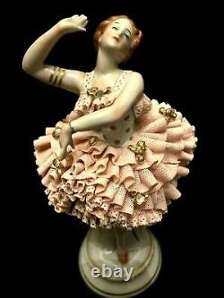 81/2 Dresden, Lace, Volksted, dance, victorian, antique Sitzendorf, art-deco, ballerina