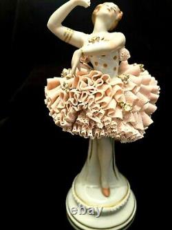 81/2 Dresden, Lace, Volksted, dance, victorian, antique Sitzendorf, art-deco, ballerina