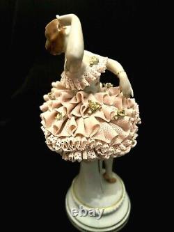 81/2 Dresden, Lace, Volksted, dance, victorian, antique Sitzendorf, art-deco, ballerina