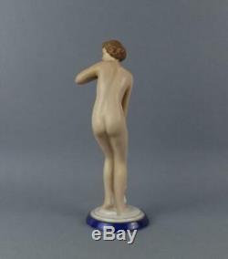 A Exquisite Art Deco Porcelain Royal Dux Large Figurine of Nude Lady