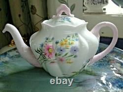 A Pretty Shelley, Dainty, Tea For Two, Wildflowers Pattern, Pink Trim Beautiful