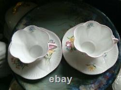 A Pretty Shelley, Dainty, Tea For Two, Wildflowers Pattern, Pink Trim Beautiful