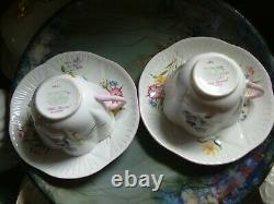 A Pretty Shelley, Dainty, Tea For Two, Wildflowers Pattern, Pink Trim Beautiful