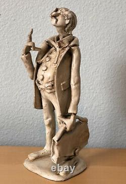 A Rare Collectible Sculpture By Dino Bencini Porcelain Man-Italy (With Defect)