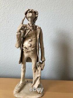 A Rare Collectible Sculpture By Dino Bencini Porcelain Man-Italy (With Defect)