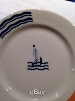 A very rare Art Deco SS Leviathan Club demitasse cup & dessert plate Syracuse