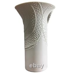AK Kaiser Original 1970s OP Art Biscuit Porcelain Vase Germany Art Deco MINT