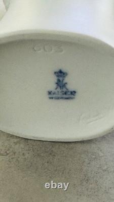 AK Kaiser Original 1970s OP Art Biscuit Porcelain Vase Germany Art Deco MINT