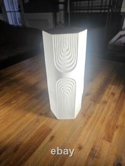 AK Kaiser Original 70s OP Art Biscuit Porcelain Vase Germany Art Deco MINT RARE