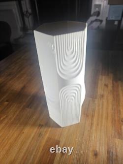 AK Kaiser Original 70s OP Art Biscuit Porcelain Vase Germany Art Deco MINT RARE