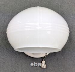 ALABAX 1930s Art Deco White Porcelain Sconce & Opal Glass Shade, Rewired