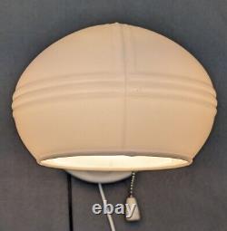 ALABAX 1930s Art Deco White Porcelain Sconce & Opal Glass Shade, Rewired