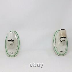 ALABAX Green White Porcelain Deco Wall Light Sconce Fixture Vintage Bathroom
