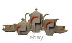 ANTIQUE ART DECO BAUHAUS PORCELAIN COFFEE TEA SET 1930s REGOUT MAASTRICHT