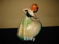 ANTIQUE PORTUGUESE ART DECO POTTERY PORCELAIN WOMEN DANCER FIGURE FIGURINE 1930s