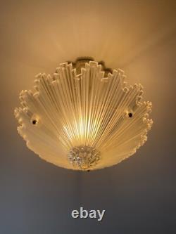ANTIQUE VINTAGE ART DECO CEILING CHANDELIER Light Fixture Porcelain PORCELIER