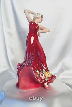 ART DECO Dancing Figurine KATZHUTTE PORCELAIN 1511 DANCING LADY Hertwig & Co