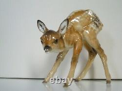 ART DECO HUTSCHENREUTHER PORCELAIN FIGURINE ROE DEER FAWN by ACHTZIGER EXCELLENT